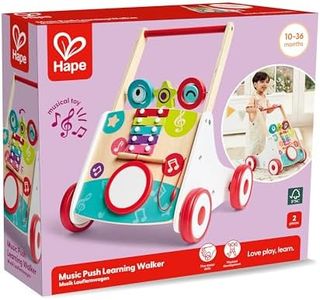 Hape Wooden My First Musical Walker Stroller Toddler/Kids Interactive Toy 10m+