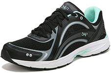 Ryka Women's Sky Walk Sneaker, Black/Aqua Leather, 7 UK