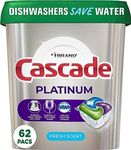 Dishwasher Pods, Actionpacs Dishwasher Detergent with Dishwasher Cleaner Action, Fresh Scent, 62 Count, Limited Edition