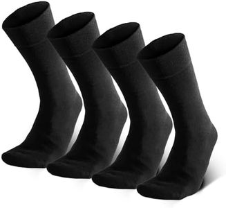 Calcetines Hombre Negro Confort, Perfecto Para Diabéticos, Camareros y Toda Persona Para Sentirse Cómodos Todo el Dia | Calcetines Hombre Algodon, Vestir, Ejecutivo, Unisex, 43-46 Pack-4.