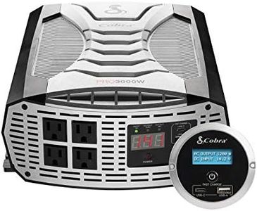 Cobra PRO 3000W Professional Grade Power Inverter, Portable – 3000-Watt Car Charger, 4 Grounded AC Outlets, 2 Fast Charge USB Ports and Remote Controller (CPIALCDG1) Included
