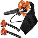 Gas Leaf Blower and Vacuum, Leaf Vacuum and Mulcher with Bag 3 in 1, 424 CFM 2 Stroke Handheld Cordless Snow Blower for Cleaning Leaf Road Snow (Orange)