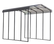 Arrow 14' x 20' x 14' 29-Gauge Metal RV Carport and Multi-Use Shelter for Large Vehicles- Charcoal
