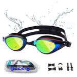 FERNYE Swimming Goggles,Nearsighted Swim Goggles Anti Fog UV,Prescription Swim Goggles for Men Women Junior Youth (-2)