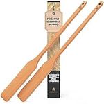 Extra-Long Wooden Spoon - 24" Wood Stirring Paddle - Cajun Cooking Mixing & Brewing Big Stock Pots & Wok Rice - Heavy-Duty Beech Wood Flat Stir Paddles - Hardwood Cookware - 2 Pack by Woodenhouse