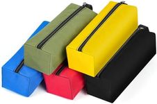 5 Pcs Zippered Canvas Pouches for Small Tools Components Screws Nails Organizer Zipper Bags Multipurpose Heavy Duty Storage Boxes