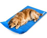 pecute Dog Cooling Mat with Pillow XL 120x70cm, Cooling Mats for Dogs to Relieve Cervical Pressure, Durable Pet Ice Pad Non-Toxic Gel, Pet Cool Cushion Self Cooling Pad for Cats in Hot Summer, Blue