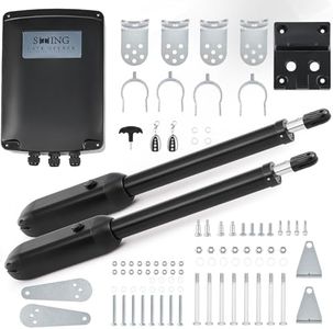 CO-Z Motores Puertas Batientes Capacidad de 500KG Kit Motor Puerta Batiente 2 Hojas Motor Puerta Abatible con 2 Controles Remotos y Llaves de Liberación