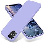 OTOFLY Designed for iPhone 12 Mini Case,[Silky and Soft Touch Series] Premium Soft Liquid Silicone Rubber Full-Body Protective Bumper Case 5.4 inch Light Purple