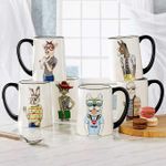 Hipster Animal Coffee Mugs 6pc 17.5