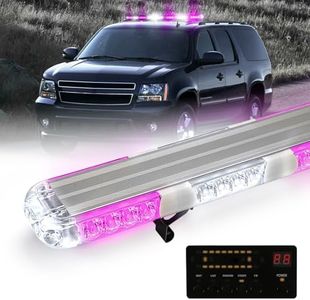 BooYu 45 Inch Purple/White Roof Top Funeral Escort Emergency Strobe Lights Bar w/Controller Double Side Traffic Advisor Warning Safety Flashing Light for Funeral Escort Vehicles Trucks
