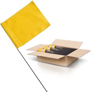 Yellow Marking Flags 1000 Pack - 4x5-Inch Marker Flags - 21-Inch Wire - Small Yard Flags Marking Flags for Lawn, Irrigation Flags, Lawn Flags Markers, Landscape Flags, Survey Flags, Sprinkler Flags