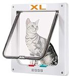 Nexsol Large Cat Door (Outer Size 11" x 9.8"), 4 Way Locking Cat Door for Windows & Sliding Glass Door, Weatherproof Cat Flap Door for Cats & Doggie with Circumference < 24.8"