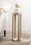 Wooden Round Drink Table Sofa Side Table Bed Side,Bathroom Side Table Pedestal Table End Table Coffee Table Cup Stand Table Casual Table 23 x 8 x 8inch Black (White)