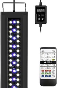 NICREW RGB+W 24/7 Luz Acuario con Mando a Distancia y Función de Temporizador, LED Acuario con Espectro Completo, Pantalla LED Acuario Impermeable para Plantas, 30-42 cm, 12 W, 600 LM