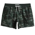 MaaMgic Mens 4 Way Stretch Swim Trunks 5.5" with Mesh Lining Quick Dry Swimwear Bathing Suits,Camo,Medium