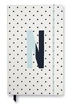 Kate Spade New York Take Note Large Polka Dot Leatherette Initial Notebook, Bound Journal Includes 168 Lined Pages and Bookmark, N (Blue)