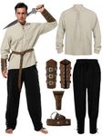 FancyFun Halloween Renaissance Costume Men, Medieval Costume Men Renaissance Outfit Viking Costume Renaissance Accessories