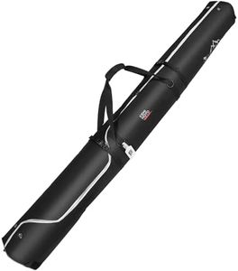 KEMIMOTO Ski Bag, 360° Fully Padded Ski Bag, Fit Skis Up to 74.8 inches (190cm), Water-resistant and Durable Perfect for Road Trips and Air Travel Transport, White