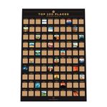 Enno Vatti 100 Places Scratch Off Poster – Best Poster With Travel Places/Destinations Bucket List (16.5" X 23.4")- Ultimate Gift for Travel Lovers, Easter, Valentine's Day