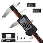 Digital Caliper, HARDELL 6 Inch Stainless Steel Caliper Measuring Tool with Large LCD Screen, Electronic Micrometer Caliper Digital Inch/Millimeter Conversion, Automatic Off(Ruler & 2 Batteries)