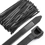 OneLeaf Cable Ties 12 Inch Heavy Duty Zip Ties with 120 Pounds Tensile Strength for Multi-Purpose Use, Self-Locking UV Resistant Nylon Tie Wraps, Indoor and Outdoor Tie Wire.Black, 100 Pcs