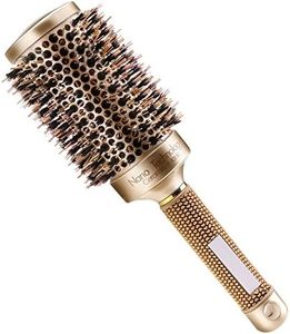 Number-One Round Hair Brush Nano Thermal Ceramic Ionic Hair Brush Boar Bristle Brush for Blow Drying Styling Curling Straightening, Increasing Hair Volume and Shine(2.1in)