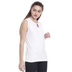 OCEAN RACE Women's Cotton Sleeveless T.Shirt(White-Size-S)