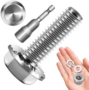 M10 x 30mm (10 Sets) M10x1.5 Bolt Flanged Hex Head Nuts and Bolts, M10 Flange Hexagon Screws with Nuts and Washers, 304 Stainless Steel 18-8 Metric Bolt Assortment, DIN 6921, by Mywish