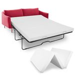 Meulbaty 10cm Memory Foam Mattress Replacement with Washable Cover for Sleeper Sofa and Couch Beds,King Size(180cm x 150 cmx 10 cm),(Sofa Not Included)