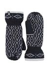 HEAT HOLDERS - Ladies Thick Fleece Lined Insulated Warm Knitted Winter Thermal Mittens (One Size, Black)