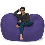 Chill Sack Bean Bag Chair: Huge 6' Memory Foam Furniture Bag and Large Lounger - Big Sofa with Soft Micro Fiber Cover - Purple