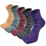 ZAKASA Men’s Toe Socks Cotton Five Finger Crew Socks Athletic Running Socks 5 Pairs, Mixed-10, 9-12