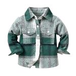 Winzik Toddler Boys Long Sleeve Button Down Shirt, Baby Boys Girls Plaid Flannel Dress Shirts Tops 1-6 Years (5-6 Years, 4#)