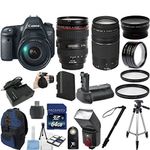 Canon EOS 6D Digital SLR Camera Body Bundle with EF 24-105mm L IS USM Lens 33rd Street Bundle with Canon EF 75-300mm f/4-5.6 III Zoom Lens + Extra Replacement Battery + 58" Steady Tripod + TTL Dedicated Flash + 27pc Accessory Kit