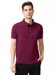 STELLERS Men's Premium Polo T-Shirt Wrinkle Free Quick Dry Soft and Feather Touch Feel Regular Fit Magenta Large