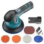 RUYIKA Cordless Car Polisher Buffer, Polishing Machine with 2500-5000 RPM, Portable Electric Car Polishers and Buffers Machines with 1500mAh Battery, 6 Variable Speed