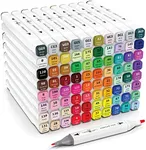 CHALKY CROWN Alcohol Markers - Coloring Markers for Artists, Drawing Markers - Sketching Markers for Drawing and Sketching for Adults and Kids - Marker Pen Dual Tip Art Markers (80 Colors)