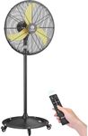 FUGOO 20'' Outdoor Oscillating Pedestal Fan with Remote Control, Waterproof 4-Speed BLDC Motor, Quiet Heavy Duty Industrial Fan for Patio, Garage, Warehouse, Commercial, terrace