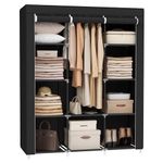 SONGMICS 51" Portable Closet Wardrobe Storage Organizer with 10 Shelves, Easy to Assemble URYG93BK