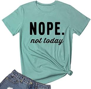 YITAN Women Casual Graphic Tees Round Neck T-Shirts Light Green XX-Large