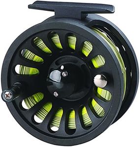 LUREMASTER Pre-Loaded 5/6 WT Fly Fishing Reel with Weight Forward Floating Fly Fishing Line WF5F Backing Line Taper Leader Combo Set for River Stream Fishing - Moss Green