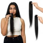 Thicklengths Single Clip Hair Extensions for women natural hair for Girls| Side Bangs hair for ladies | one clip extensions Wigs and Buns