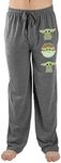 The Mandalorian Baby Yoda Star Wars Mens Grey Sleep Pants-X-Small