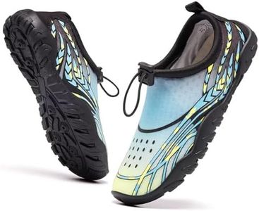 Kids Water Shoes,Quick Dry,Non-Slip,Easy-On,Snug & Secure Fit,Aqua,Pool,Cruise Essentials,Black&Blue&Green Tie-Dye,Little Kids 11