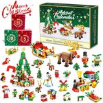 Gytera Christmas Advent Calendar 2024 Building Blocks Set for Kids & Adults – 24 Days Countdown Advent Calendar with Christmas Themed Assembly Puzzles, Christmas Gift for Kids– Reindeer, Sleigh & Tree Buildable Blocks – Advent Calendar 2024 for Kids Age 3+ Years Old