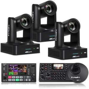 FoMaKo 4K 60FPS NDI HDMI 20x Optical Zoom PTZ Camera, AI Auto-Tracking Gen 3,Supports Church, ER Documentary and Product Launch Events Live Broadcasting(K800NX3+M3+KC608)