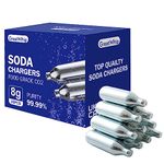 GreatWhip 25 Pcs CO2 Soda Cartridges 8g Seltzer Water Cartridges Soda Chargers Compatible With Soda Siphons