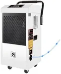 185 Pints Commercial Dehumidifier With Pump and Drain Hose, for Large Spaces Up to 8,500 Sq. Ft., Rolling Wheels, Faster Defrost, Crawlspace Dehumidifiers for Basements, Warehouses, Industrial Sites