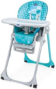 Chicco Polly Easy Seggiolone Pappa Evolutivo per Bambini da 6 Mesi a 3 Anni (15 kg), Seggiolone Reclinabile a Sdraietta con Altezza e Poggiapiedi Regolabili, 4 Ruote, Chiusura Compatta - Tucano